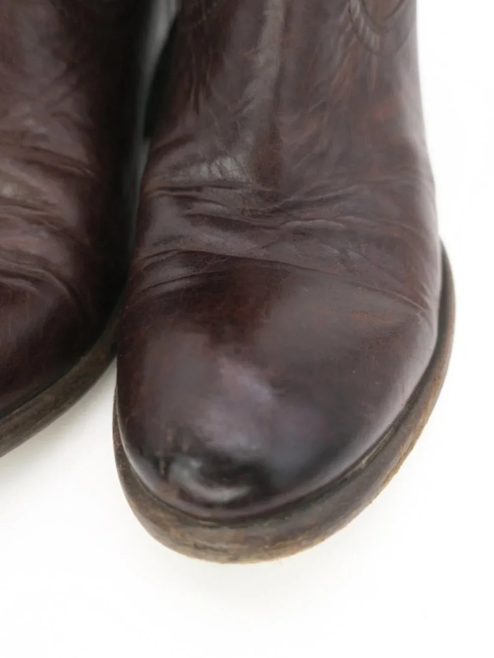 Frye Brown Leather Mid-Calf Heeled Boots - Picture 9 of 12